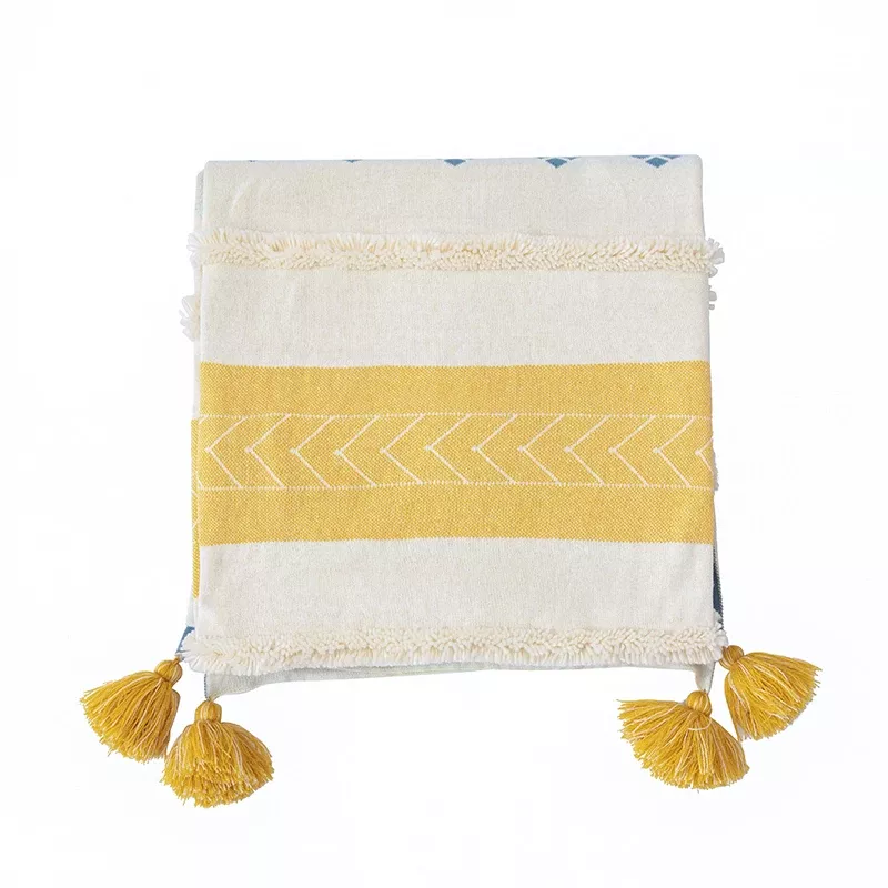 Cozy Cotton Knit Throw Blanket with Tassels - Image 7
