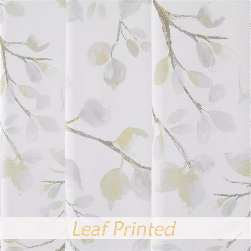 Blue Floral Waterproof Shower Curtain Liner - Image 6