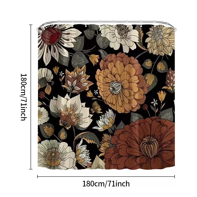 Vintage Boho Floral Shower Curtain Set - Image 6
