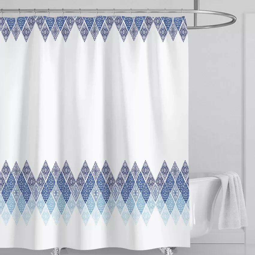 Modern Geometric Waterproof Shower Curtain - Image 2
