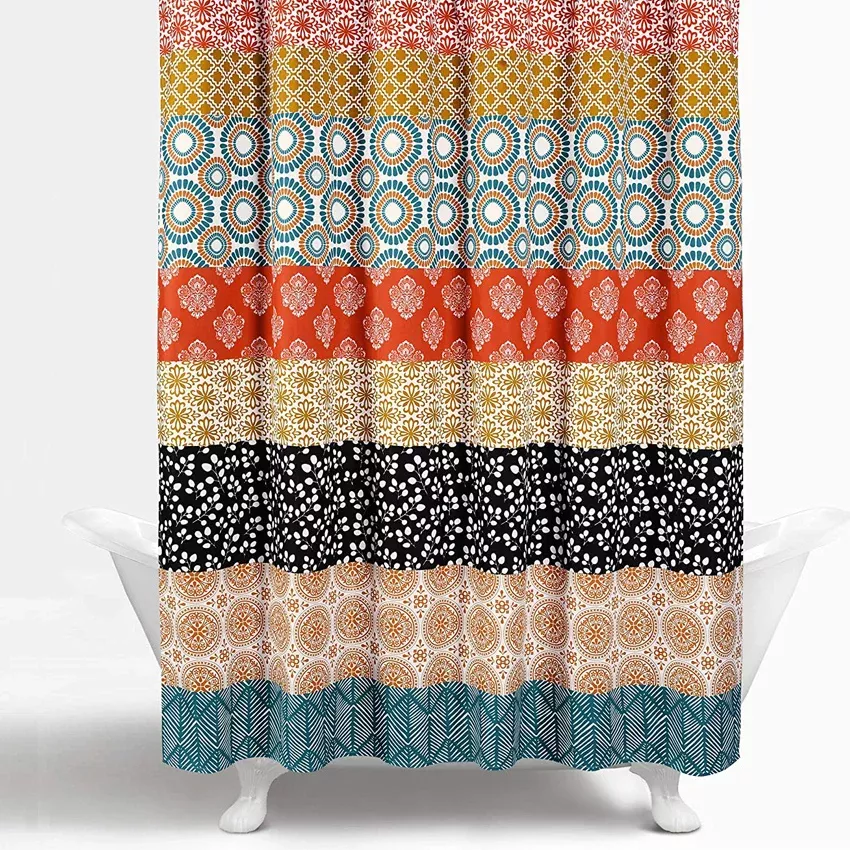 Bohemian Striped Shower Curtain - Image 2