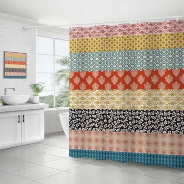 Bohemian Striped Shower Curtain