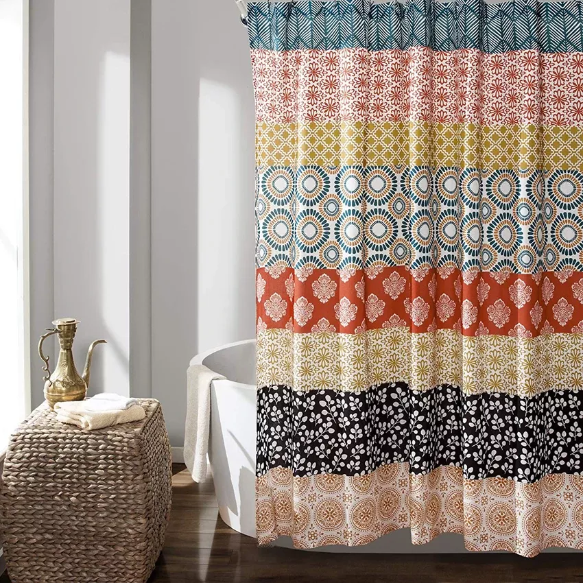 Bohemian Striped Shower Curtain - Image 3