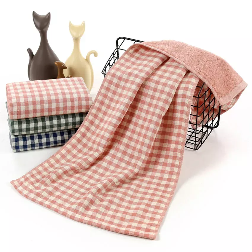 Cotton Plaid Face Towel - Image 5