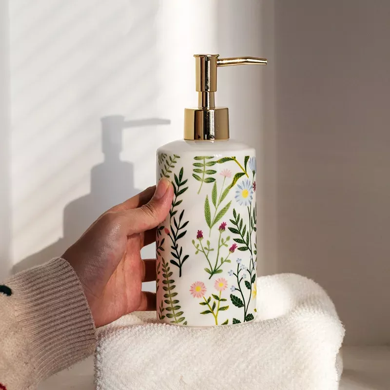 Elegant Ceramic Flower Soap Dispenser - Image 2