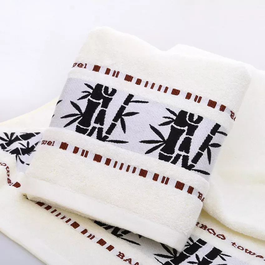 Bamboo Fiber Jacquard Bath & Face Towel Set - Image 6