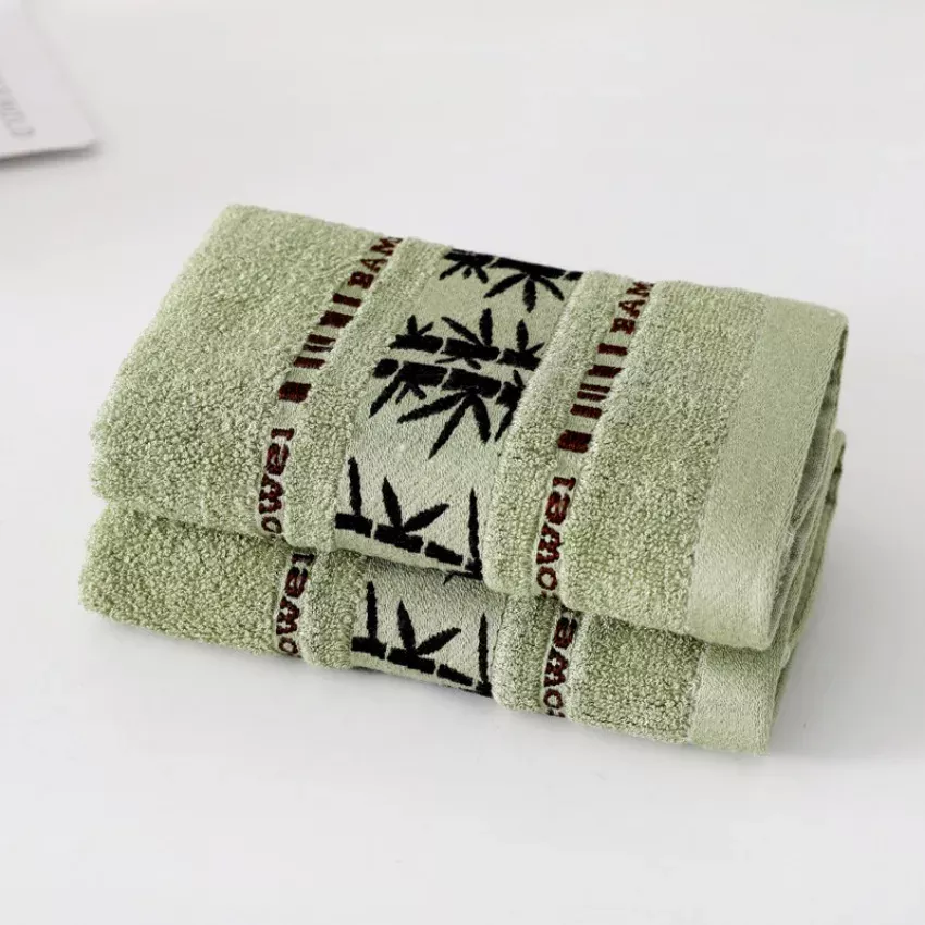 Bamboo Fiber Jacquard Bath & Face Towel Set - Image 5
