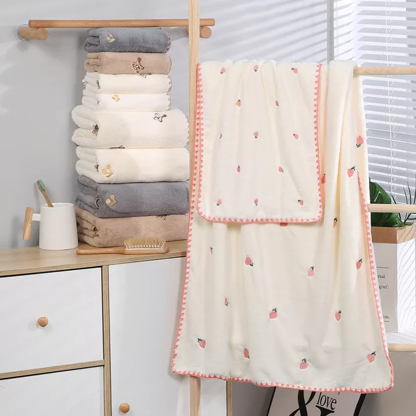 Super Soft Coral Fleece Towels Set - Image 3