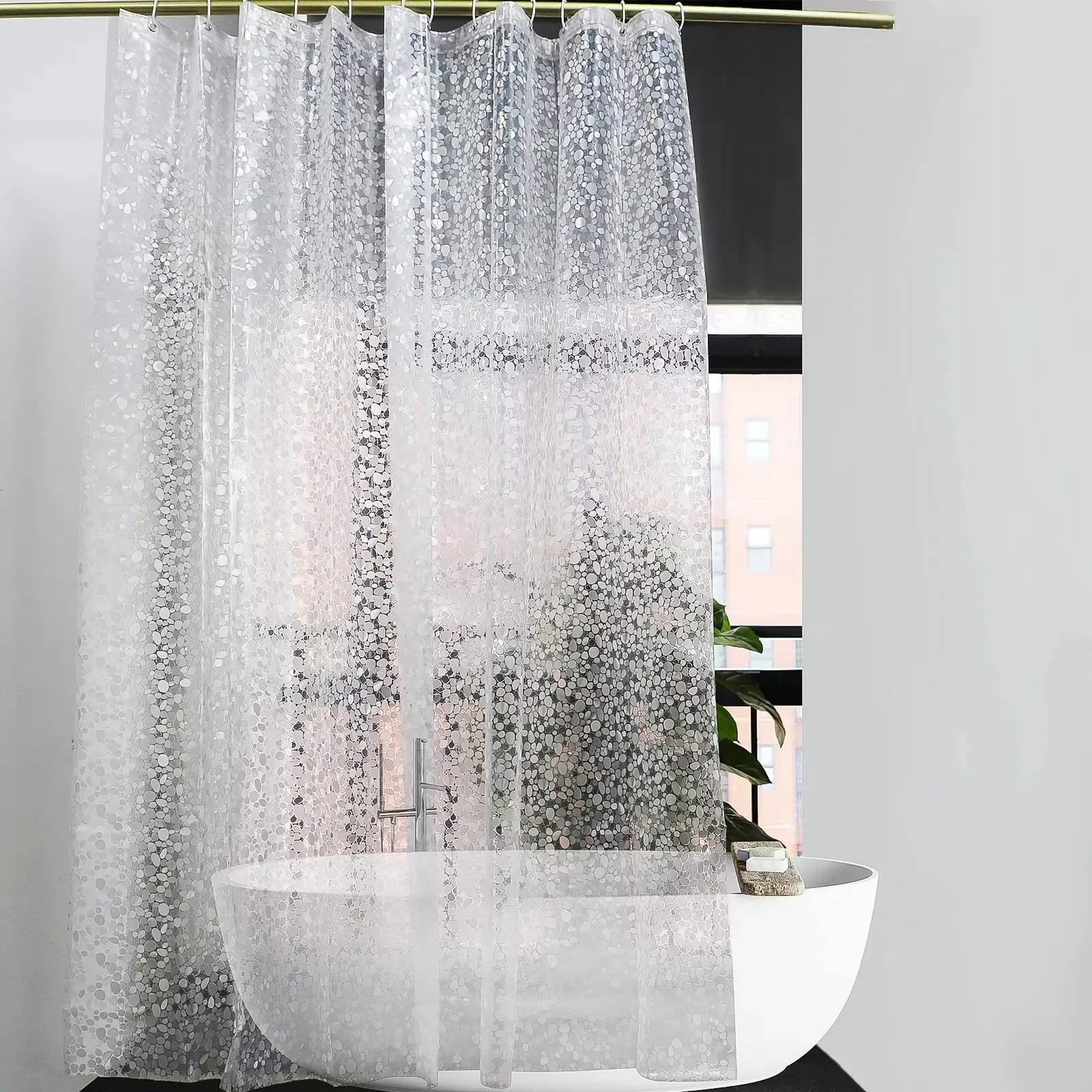 PEVA Pebble Shower Curtain Liner - Image 3