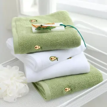 Avocado Embroidered Cotton Face Towel