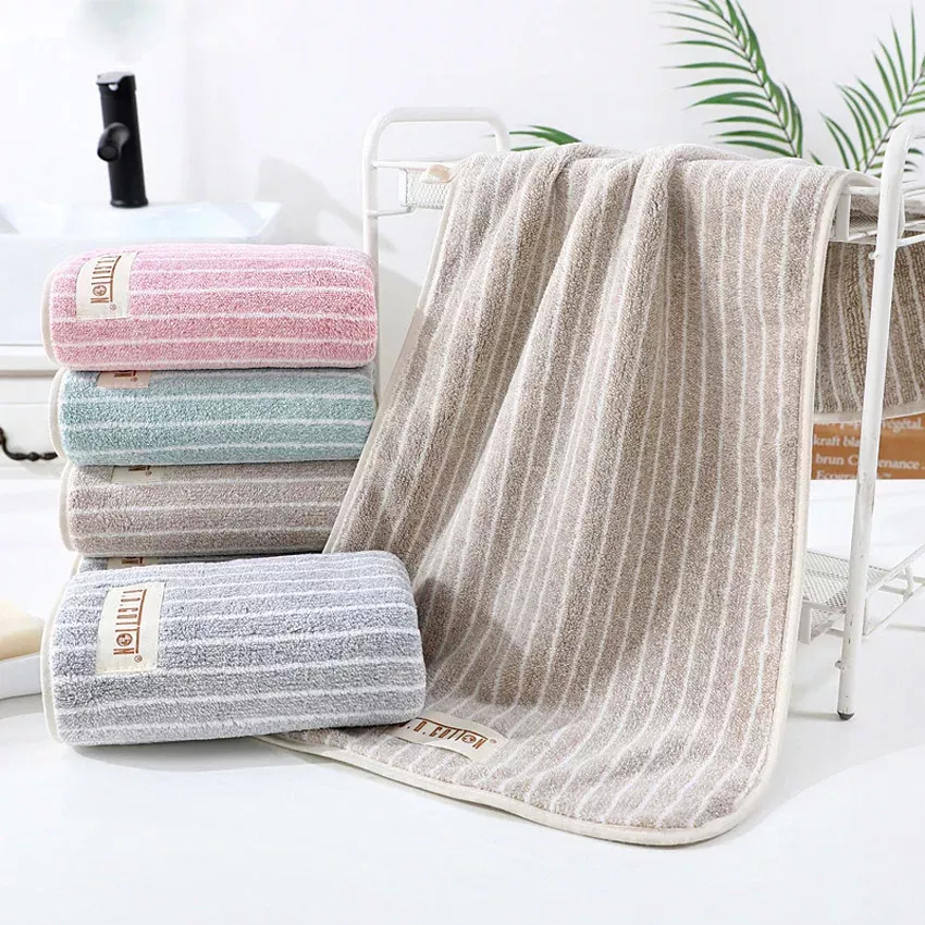 Soft Striped Coral Fleece Face Towel - Image 4