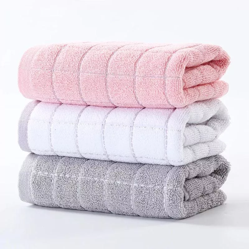 3pcs Plaid Cotton Face Towels Set