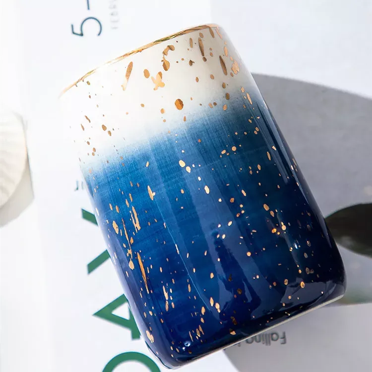 Elegant Blue Starry Sky Ceramic Bathroom Set - Image 4