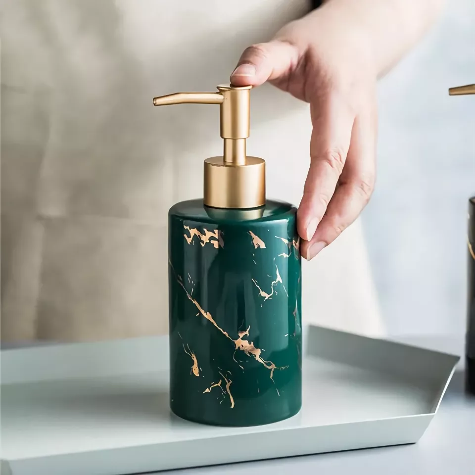 Marbled Ceramic Hand Sanitizer Bottle - Stylish Lotion Dispenser - Image 5