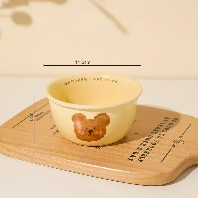 Adorable Korean Ceramic Bear Ramen & Salad Bowl - Image 6