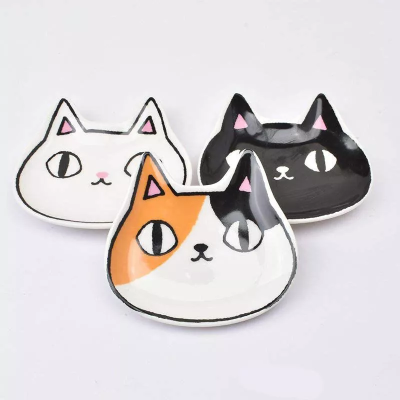Adorable Anime Cat Condiment Dishes