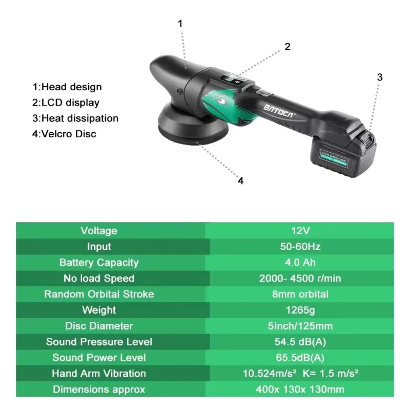 5-Inch Cordless Car Polisher with 4000mAh Battery - Image 3
