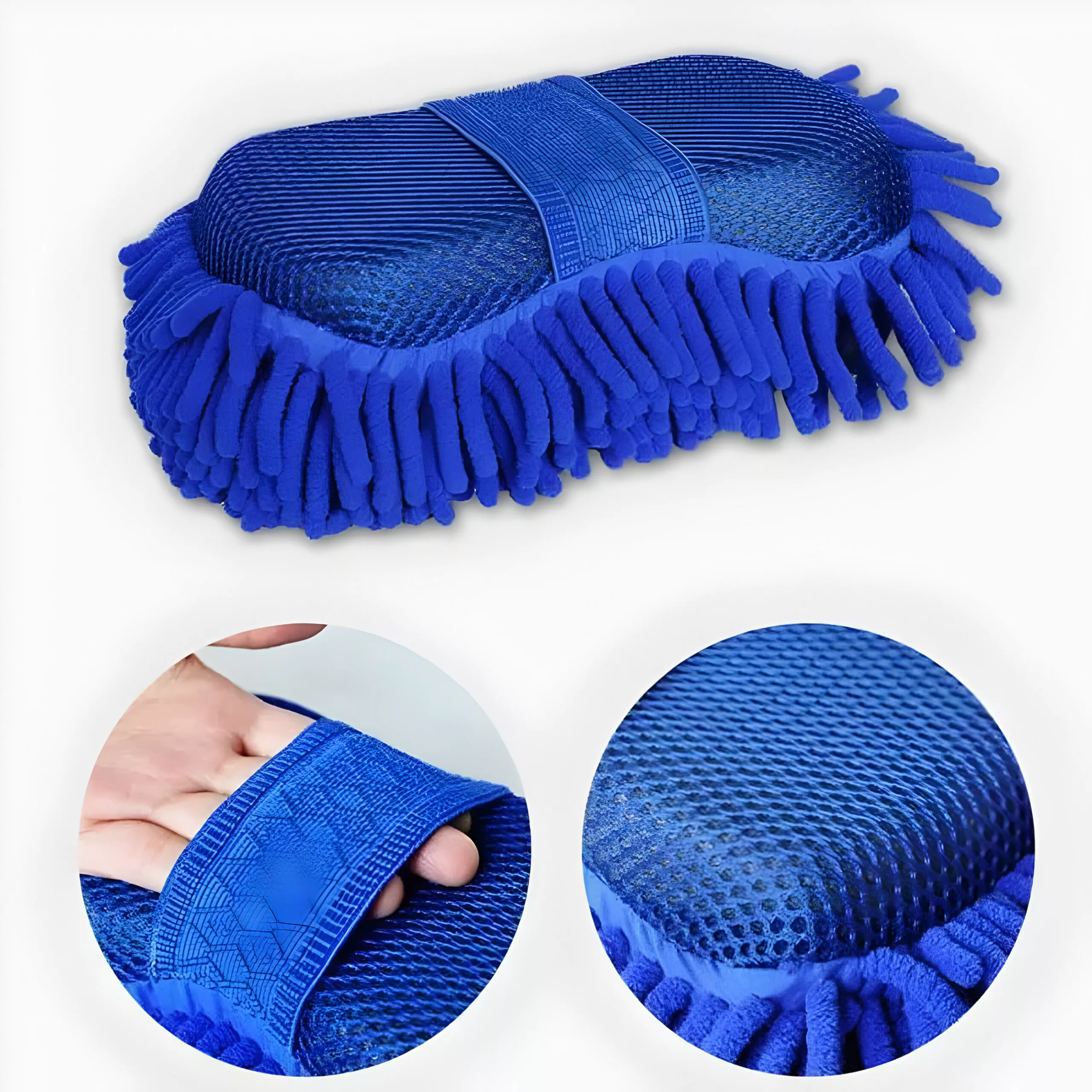 2Pcs Microfiber Car Cleaning Sponge & Brush Set - Image 5