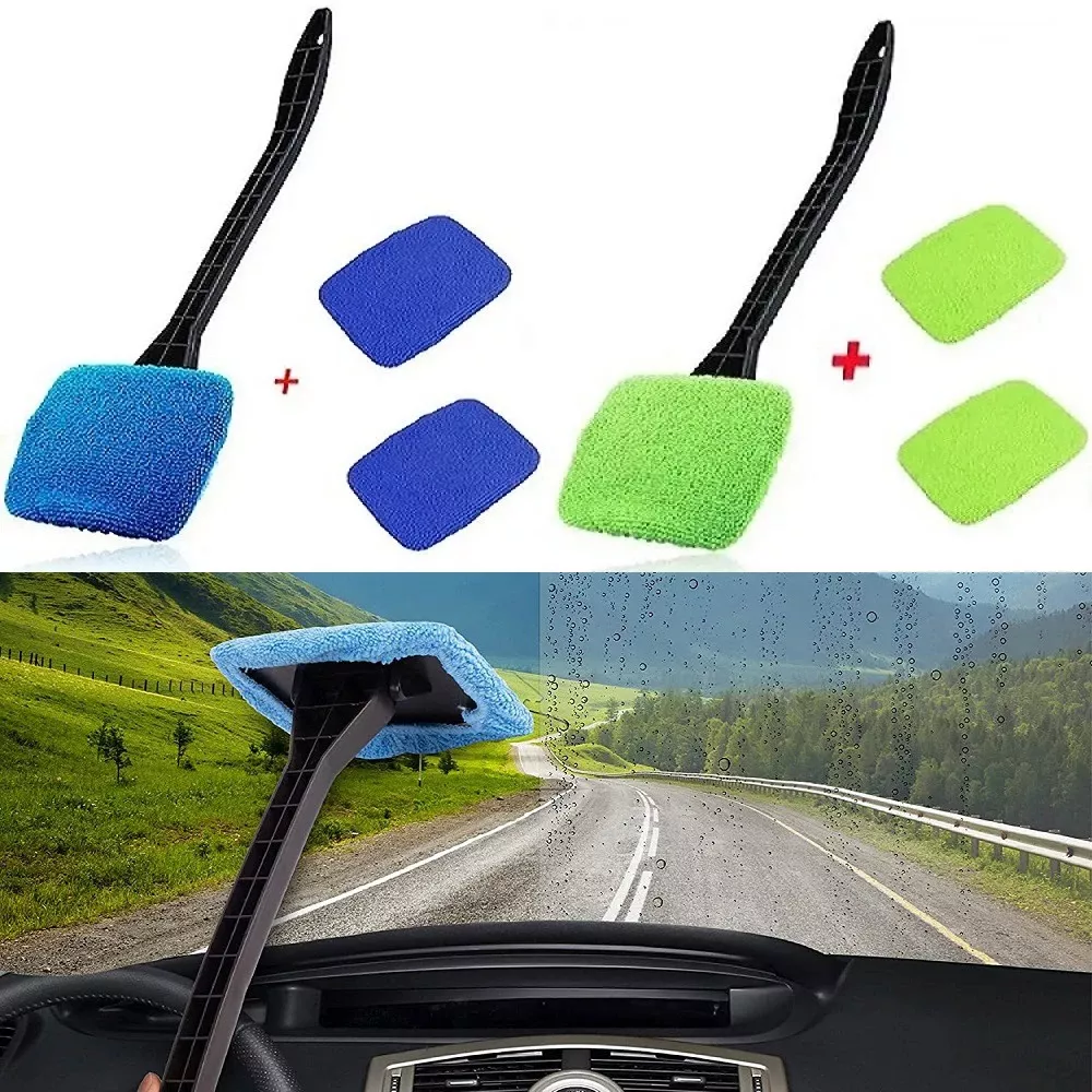 Car Windshield Cleaning Brush Kit with Long Handle & Window Wiper for Glass Defogging - Image 2