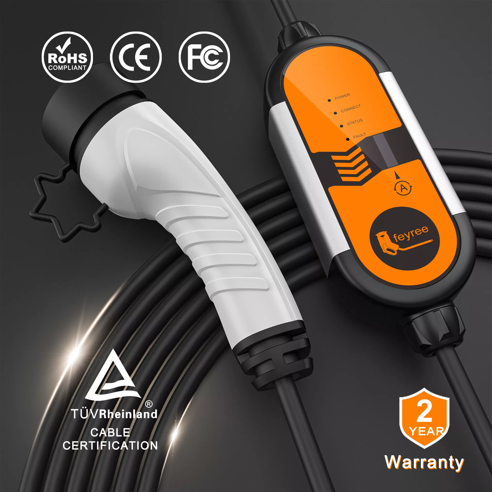 Portable EV Charger - 16A, 3.5KW Fast Charge with 16ft Cable, Type1 & Type2 - Image 2