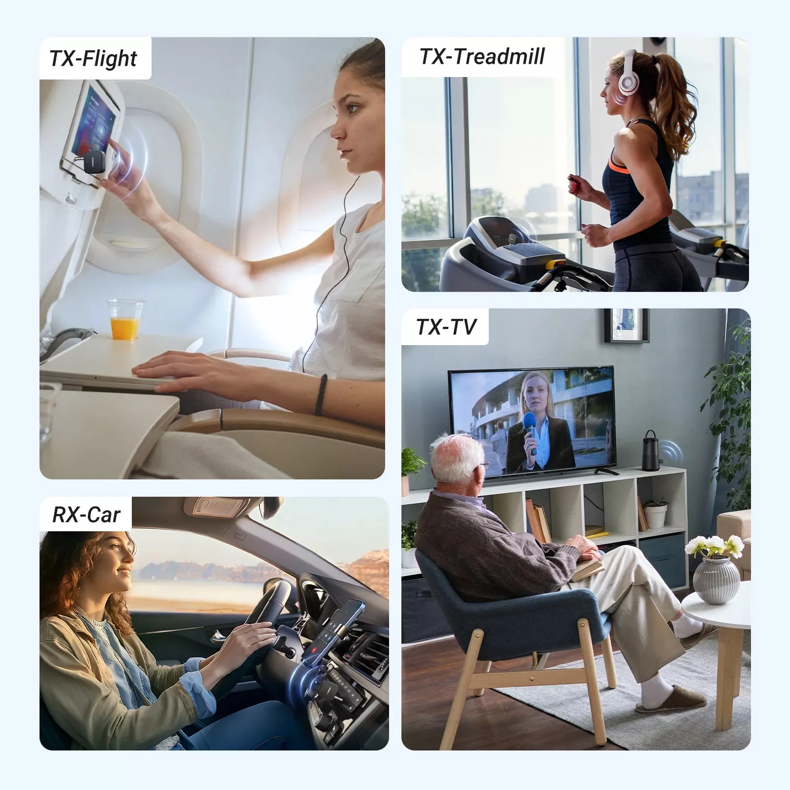 Bluetooth 5.2 Receiver Transmitter 2-in-1 Adapter with 3.5mm AUX for TV, Car, Gym - Image 5