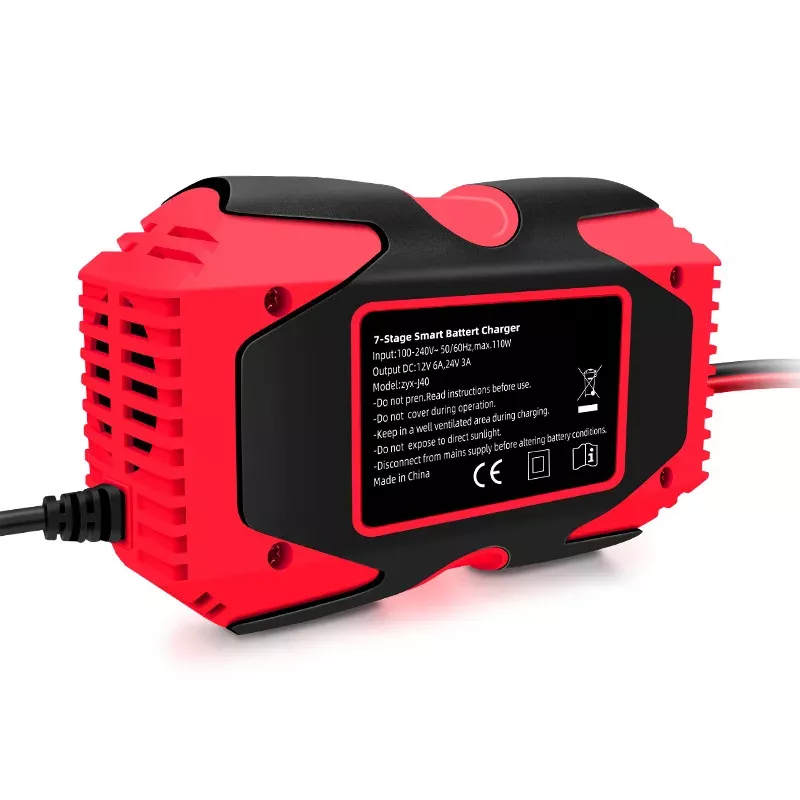 12V 6A Smart Pulse Repair Battery Charger with LCD Display for Cars & Motorcycles - Image 7