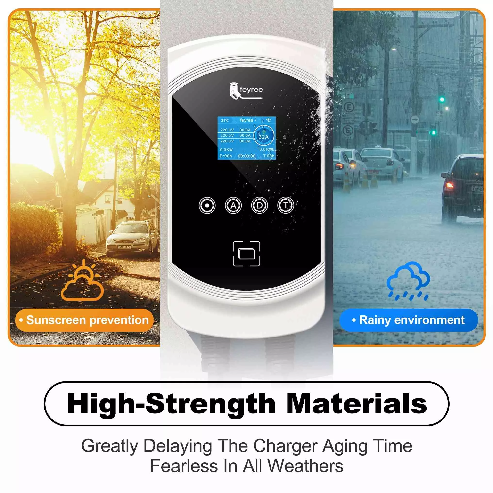 High-Speed EV Charger 32A 7.6KW to 22KW Wallbox EVSE, Type 2 Cable, App Control - Image 4