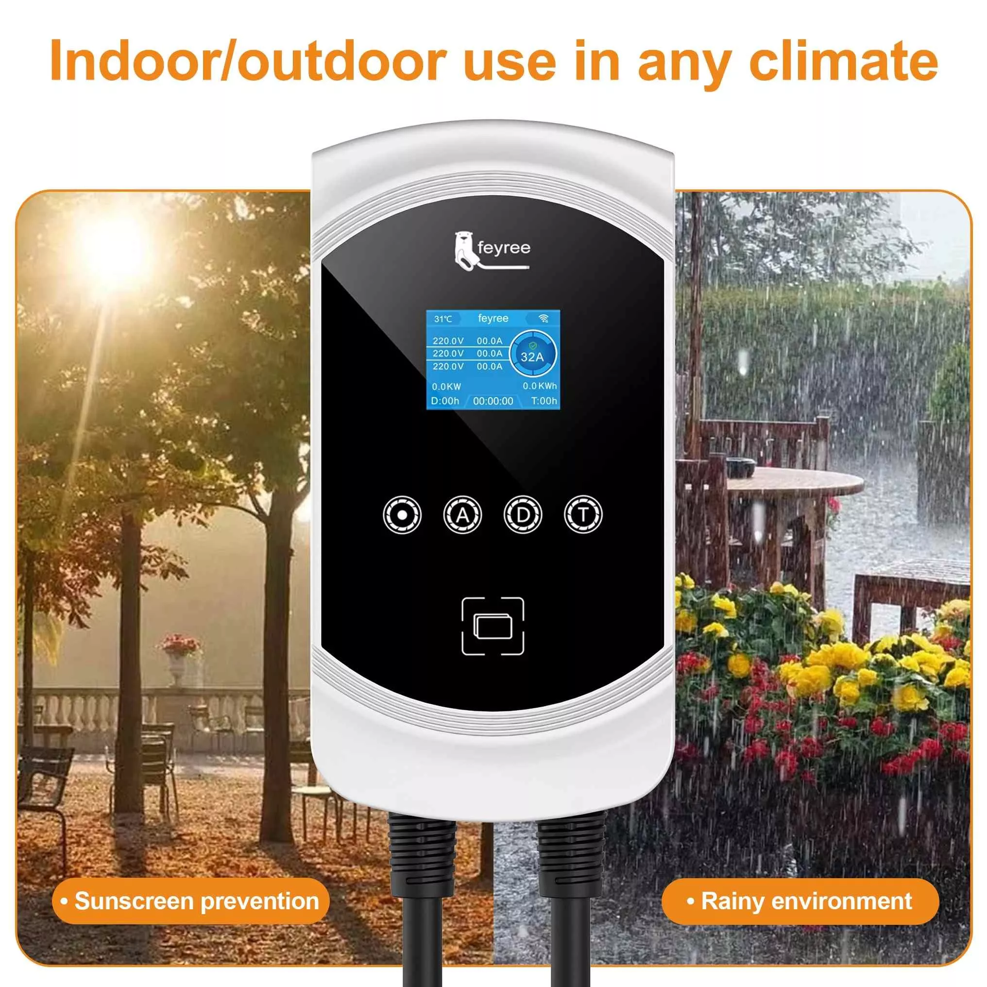 High-Speed EV Charger 32A 7.6KW to 22KW Wallbox EVSE, Type 2 Cable, App Control - Image 5