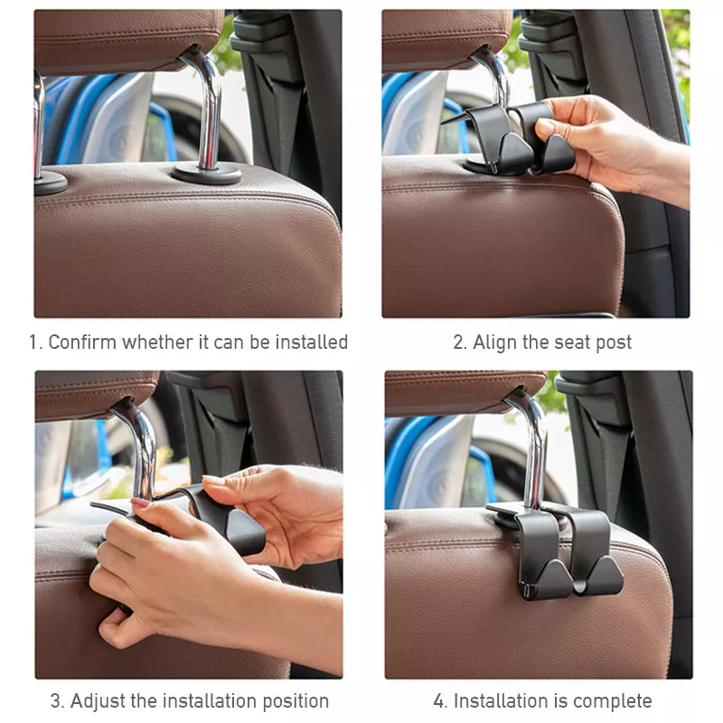 Universal Car Seat Back Hooks – Interior Hanger for Bags, Clothes & Accessories - Image 5