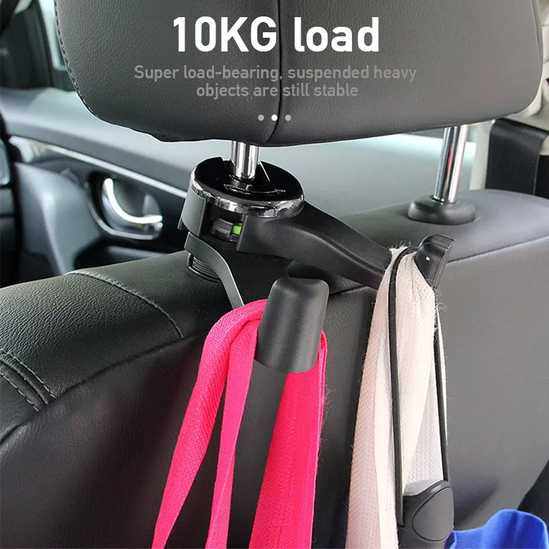 Universal Foldable Car Headrest Hook with Phone Holder for Bags and Clothes - Image 5