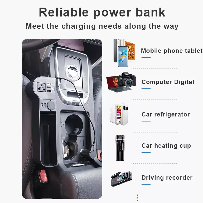 USB Car Seat Gap Organizer with LED Display and 220V Power Adapter - Image 7