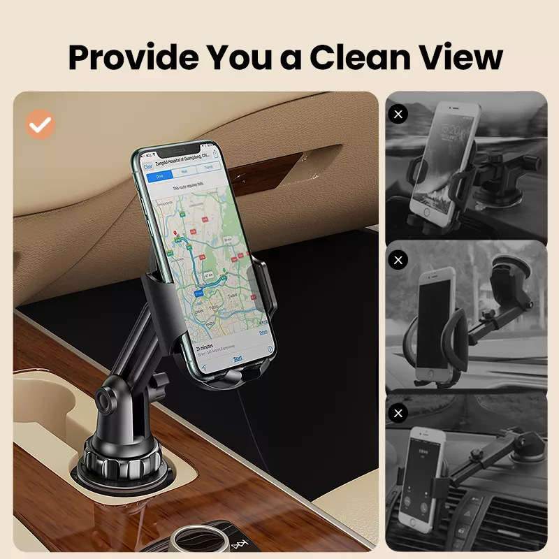 Adjustable Car Cup Phone Holder for iPhone, Samsung, Xiaomi - Image 3