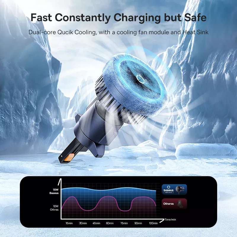 15W Magnetic Wireless Car Charger Fast Vent Mount with Phone Holder for iPhone - Image 4