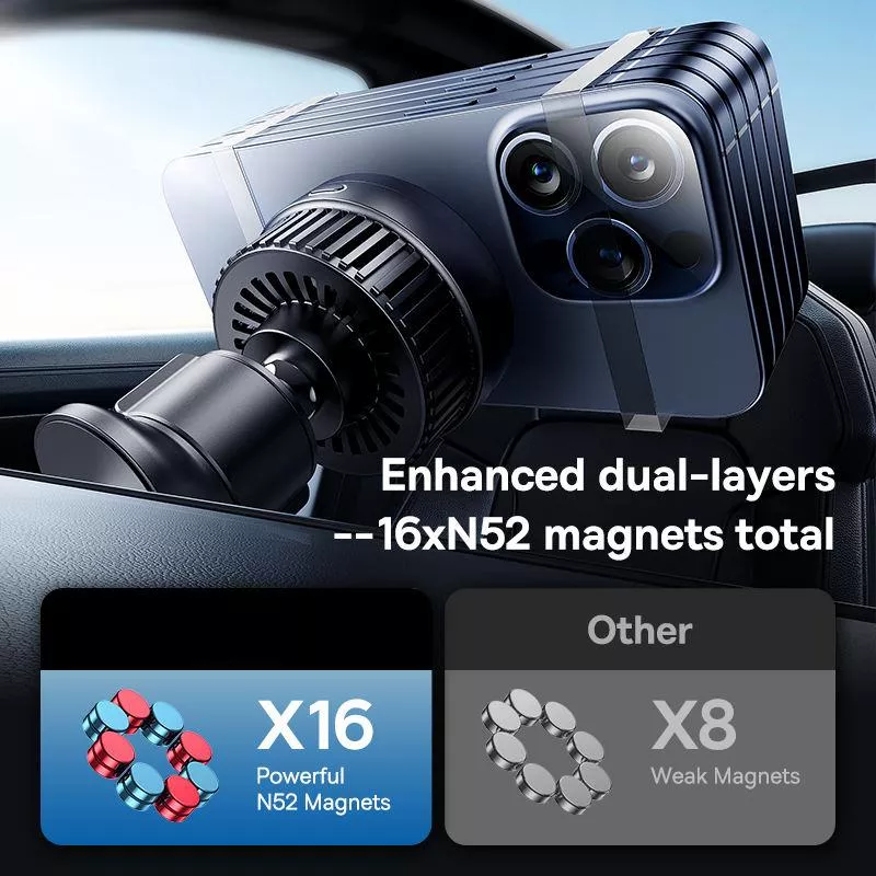 15W Magnetic Wireless Car Charger Fast Vent Mount with Phone Holder for iPhone - Image 3