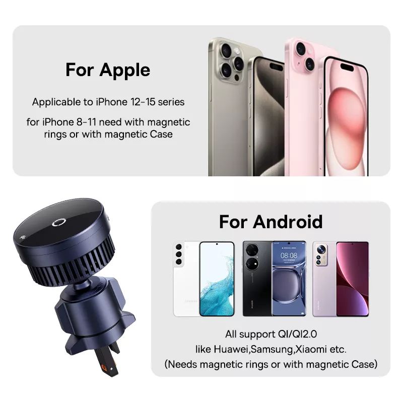 15W Magnetic Wireless Car Charger Fast Vent Mount with Phone Holder for iPhone - Image 6