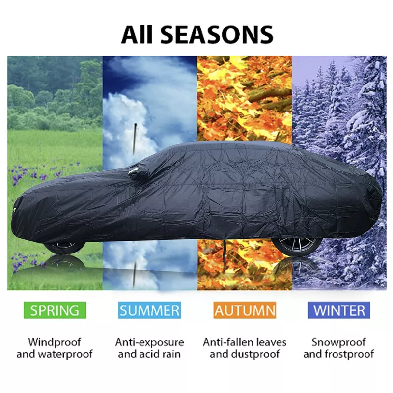 Universal SUV/Sedan Waterproof Full Car Cover with Zipper Design - Image 2