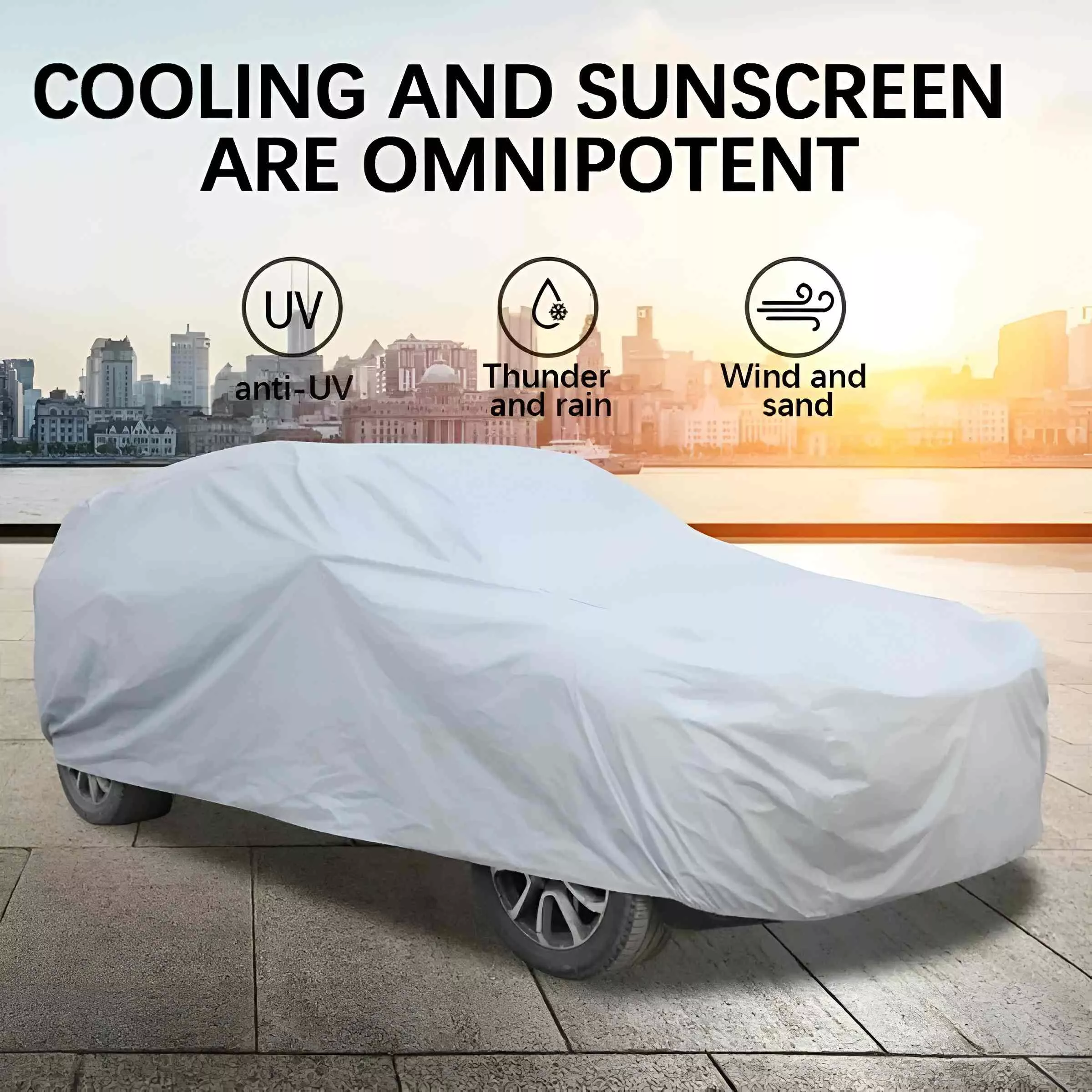 Universal Waterproof & Dustproof All-Season Full Car Cover with UV Protection - Image 3
