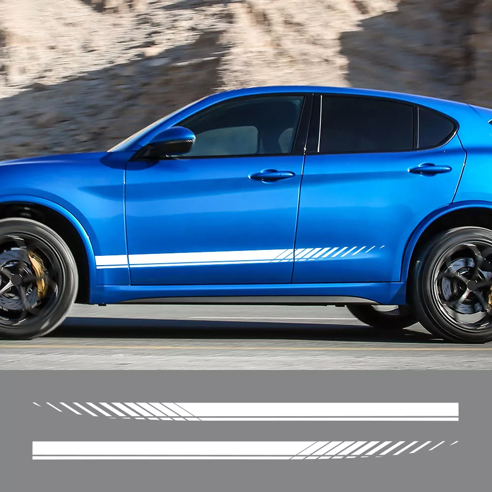 Universal Car Door Vinyl Stickers Sport Stripes Side Decals - Image 3
