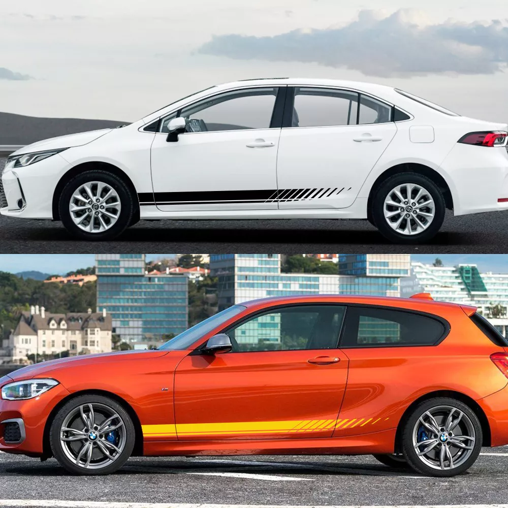 Universal Car Door Vinyl Stickers Sport Stripes Side Decals - Image 4