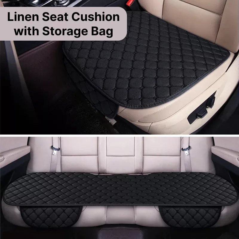 Comfortable Linen Seat Cushion with Storage Bag - Image 2