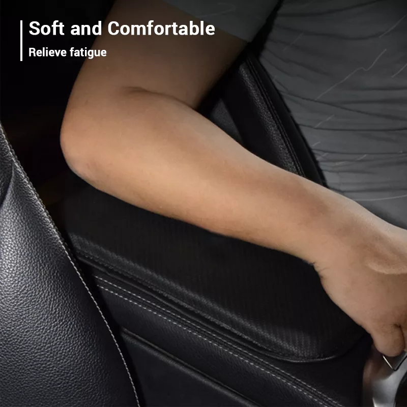 Universal Carbon Fiber Leather Armrest Pad – Waterproof Car Elbow Support Cushion - Image 3