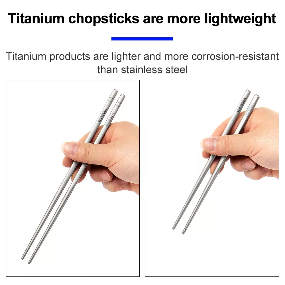 Portable Titanium Chopsticks for Camping, Hiking & Travel - Image 2