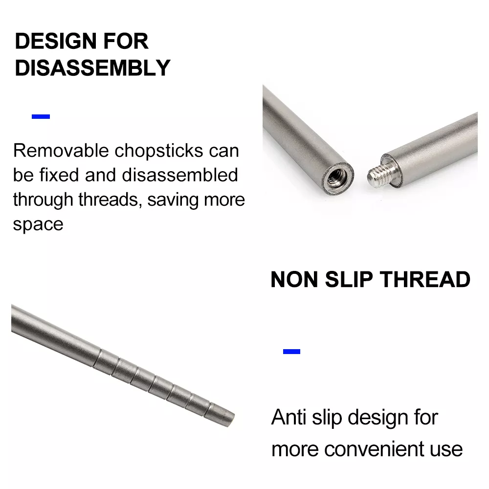 Portable Titanium Chopsticks for Camping, Hiking & Travel - Image 3