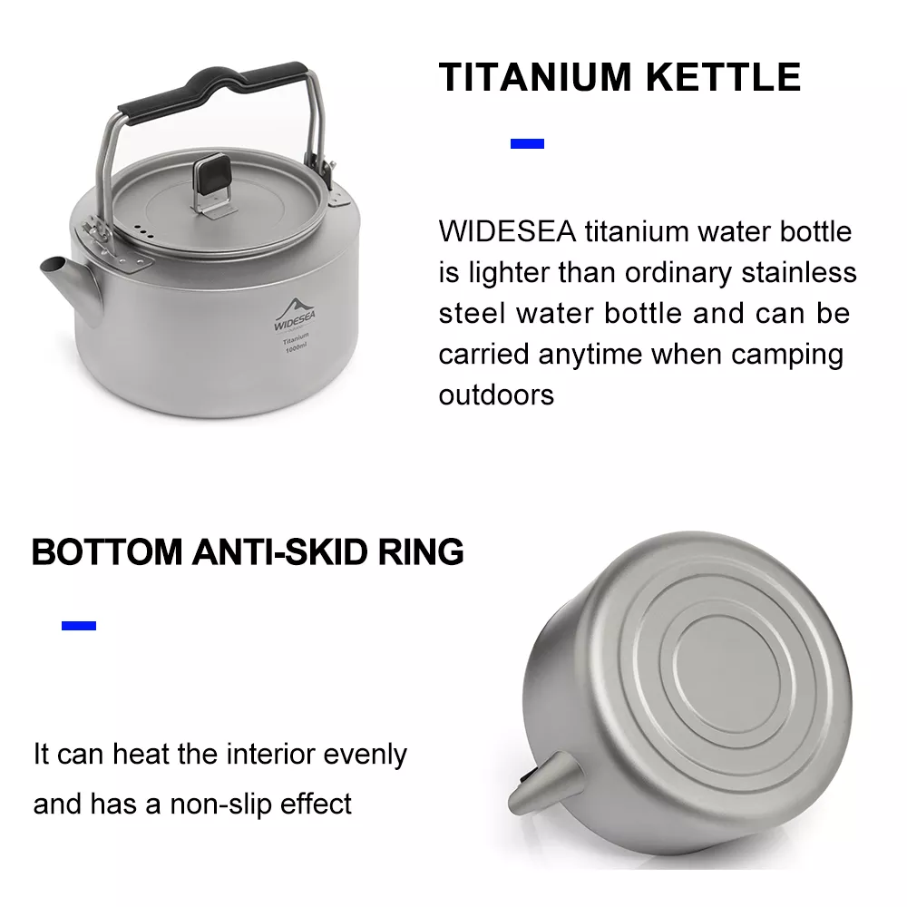 Portable Titanium Camping Kettle for Hiking, Tea & Coffee - Image 2