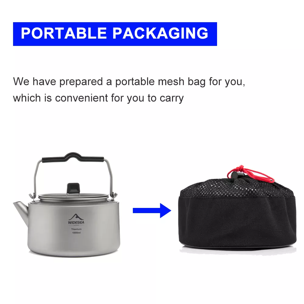 Portable Titanium Camping Kettle for Hiking, Tea & Coffee - Image 4