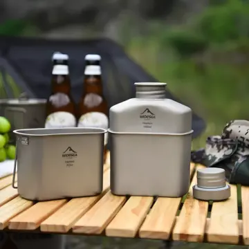Camping Titanium Dinner Lunch Box Set Outdoor Cookware and Travel Tableware