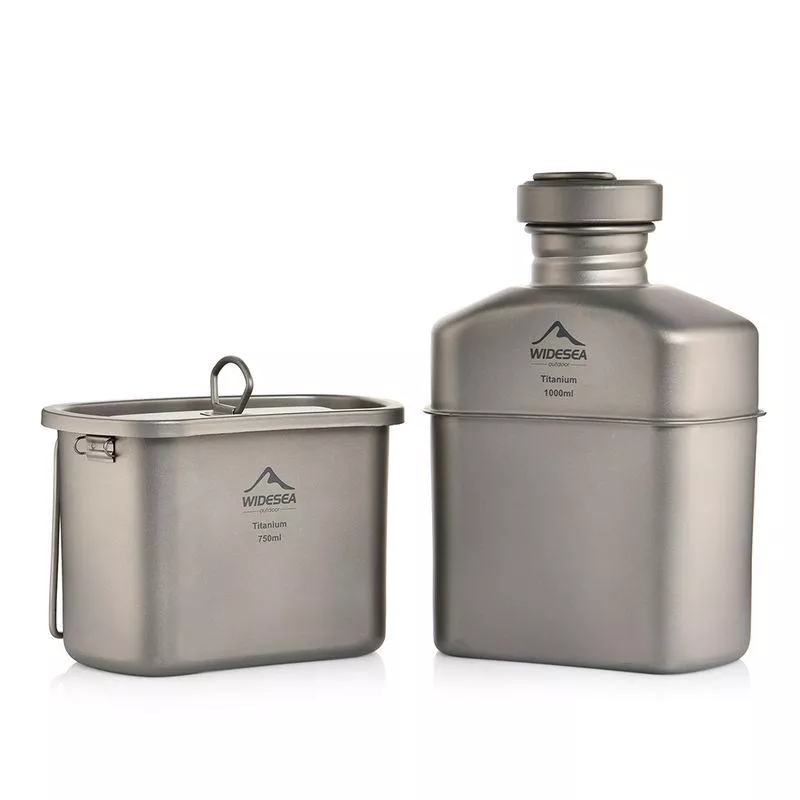 Camping Titanium Dinner Lunch Box Set Outdoor Cookware and Travel Tableware - Image 6