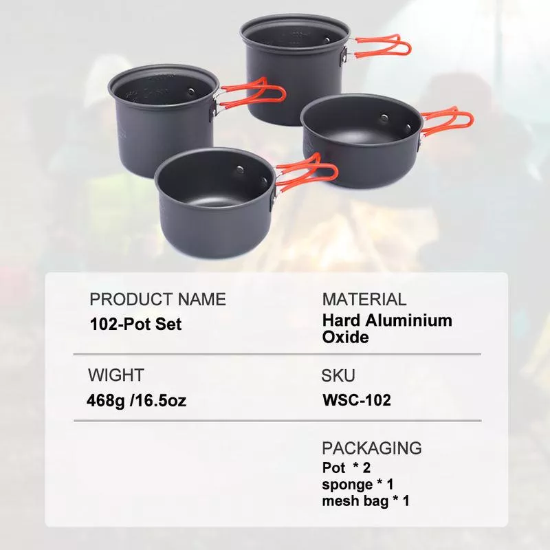 Non-Stick Portable Outdoor Cooking Set - Lightweight Camping Cookware - Image 6