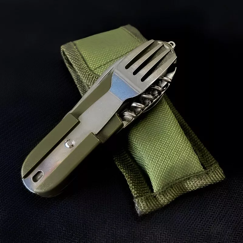 7-in-1 Foldable Stainless Steel Outdoor Tableware for Camping & Hiking - Image 2
