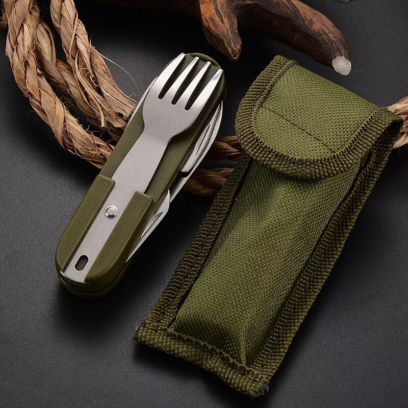 7-in-1 Foldable Stainless Steel Outdoor Tableware for Camping & Hiking - Image 6